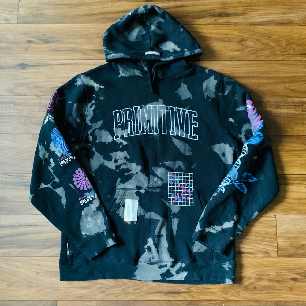 Primitive Skateboarding Black Space All Over Print Men’s Hoodie Size Medium